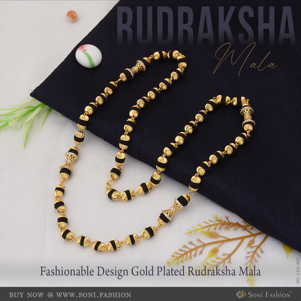 Fashionable Design Gold Plated Rudraksha Mala for Men - Style A403