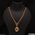 Om With Diamond Cute Design Gold Plated Rudraksha Mala With Pendant - Style A016