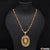 Lion With Diamond Gold Plated Rudraksha Mala With Pendant For Men - Style A048