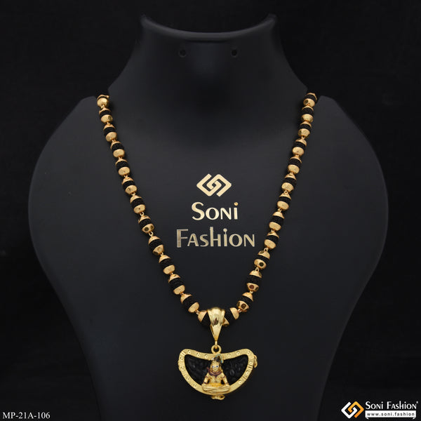 Mahadev Gold Plated Pendant with Rudraksha Mala for Men - Style A106