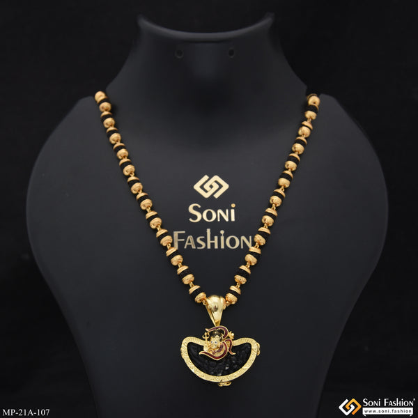 Mahadev Gold Plated Pendant with Rudraksha Mala for Men - Style A107