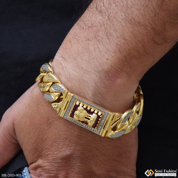 Mudra Popular Design Gold Plated Pokal Bracelet for Men - Style D903