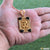 OM Rectangle Pendant with Black Corner Design And Diamonds - Style A078