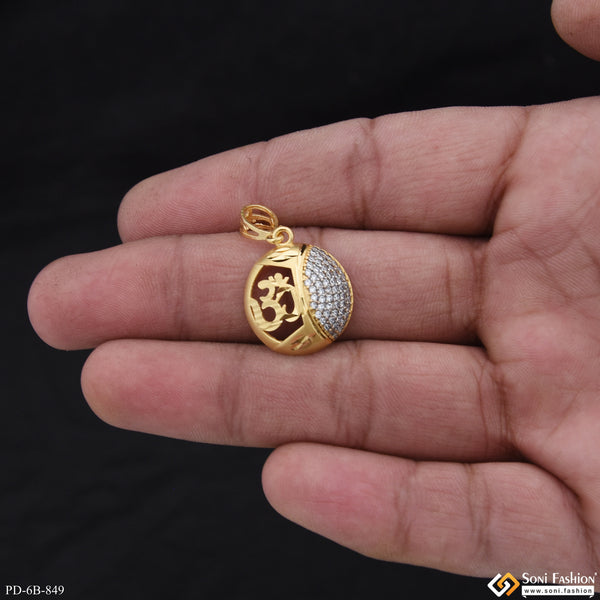 Om Prominent Design Gold Plated Pendant for Men - Style B849