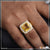 Om With Yellow Stone Amazing Design Gold Plated Ring for Men - Style B569