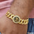 Om with Diamond Attention-Getting Design Gold Plated Bracelet for Men - Style D067