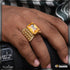 Orange Stone with Diamond Glittering Design Gold Plated Ring for Men - Style A739