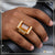 Orange Stone with Diamond Latest Design High-Quality Gold Plated Ring - Style A760