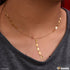 Owel Shape Linked Artisanal Design Golden Color Necklace for Lady - Style LNKA036