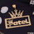 Patel-(letter) King-crown Fashionable Design Gold Plated Pendant For Men - Style A072