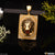 Ambos Lion In Attractive Rectangle Diamond Background Gold Plated Pendant - Style A600