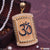Om Gold Plated Pendant With Diamond Texture Background For Men - Style A484