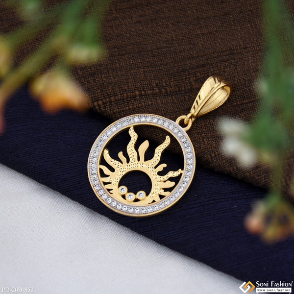 1 Gram Gold Plated Sun Prominent Design Pendant for Men - Style B852