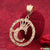 C Letter Alphabet Gold Plated Cnc Cut Pendant With King Crown Design - Style A434