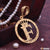 F Letter Alphabet Gold Plated CNC Cut Pendant With King Crown Design - Style A436