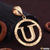 U Letter Alphabet Gold Plated Cnc Cut Pendant With King Crown Design - Style A448