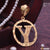 Y Letter Alphabet Gold Plated CNC Cut Pendant With King Crown Design - Style A451