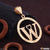 W Letter Alphabet Gold Plated Cnc Cut Pendant With King Crown Design - Style A450