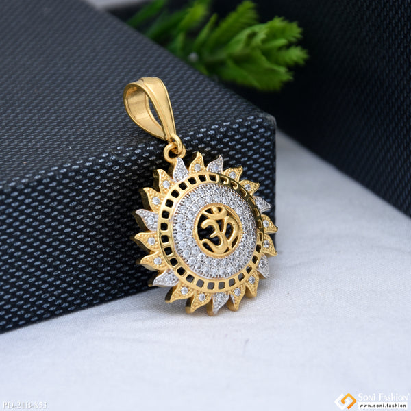 1 Gram Gold Plated Om Awesome Design Pendant for Men - Style B853