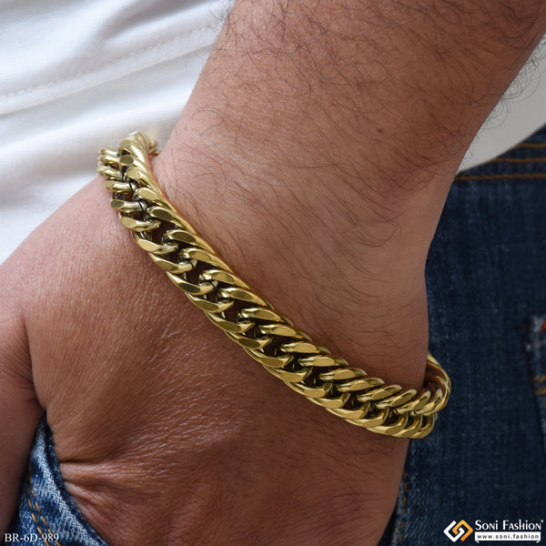 Popular Design Golden Color Cuban Link Bracelet for Men - Style D989