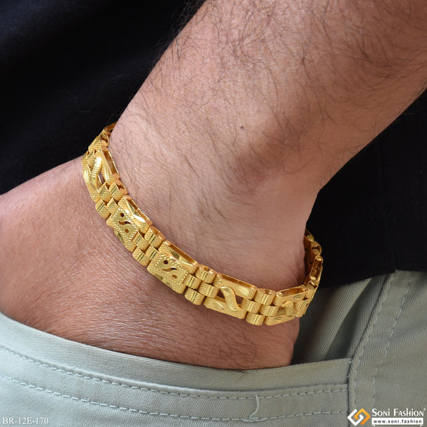 Prominent Design Gold Plated Box Bracelet for Men - Style E170