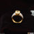 1 Gram Gold Forming Yellow Stone with Diamond Gold Plated Ring for Men - Style A018