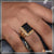 Black Stone with Diamond Artisanal Design Gold Plated Ring for Men - Style B106