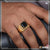 Black Stone with Diamond Gorgeous Design Gold Plated Ring for Men - Style B109