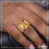 Yellow Stone With Diamond Glittering Design Gold Plated Ring For Men - Style B114