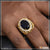 1 Gram Gold Plated Blue Stone with Diamond Antique Design Ring for Men - Style B196