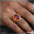 1 Gram Gold Plated Red Stone with Diamond Gorgeous Design Ring for Men - Style B202