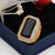 1 Gram Gold Forming Black Stone with Diamond Gold Plated Ring for Men - Style A204