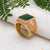 1 Gram Gold Forming Green Stone with Diamond Delicate Design Ring for Men - Style A217