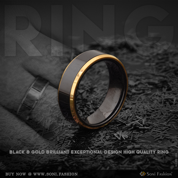 Black & Gold Brilliant Exceptional Design High-Quality Ring for Men - Style B223