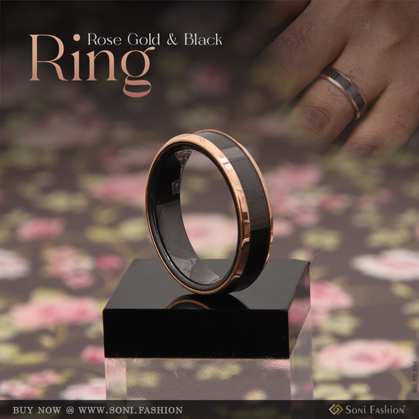 Rose Gold & Black Unique Design Premium-Grade Quality Ring for Men - Style B224