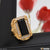 1 Gram Gold Forming Black Stone with Diamond Best Quality Ring - Style A234