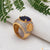 1 Gram Gold Forming Blue Stone with Diamond Gorgeous Design Ring - Style A281