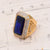 1 Gram Gold Forming Blue Stone With Diamond Gold Plated Ring For Men - Style A206