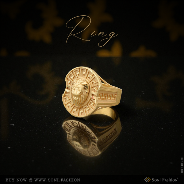 1 Gram Gold Plated Lion Distinctive Design Best Quality Ring for Men - Style B432