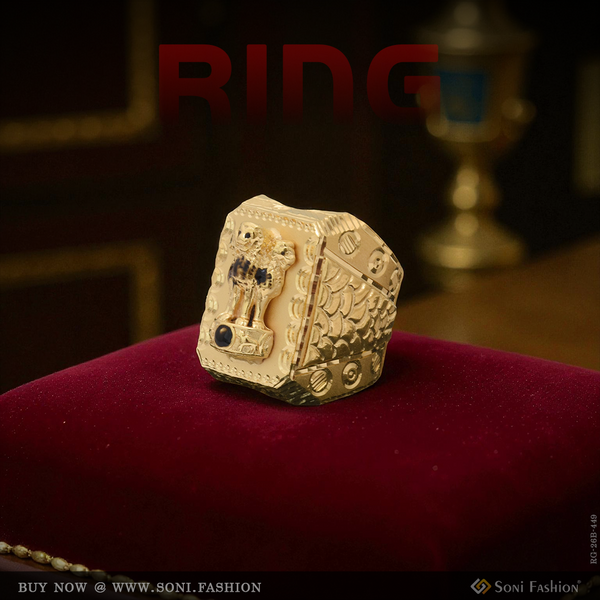 1 Gram Gold Plated Mudra Superior Quality Gorgeous Design Ring For Men - Style B449