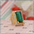 Green Stone Exceptional Design High-Quality Gold Plated Ring for Men - Style B589