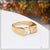 White Diamond Etched Design High-Quality Gold Plated Ring for Men - Style B597