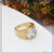 White Stone Cool Design Superior Quality Gold Plated Ring for Men - Style B605