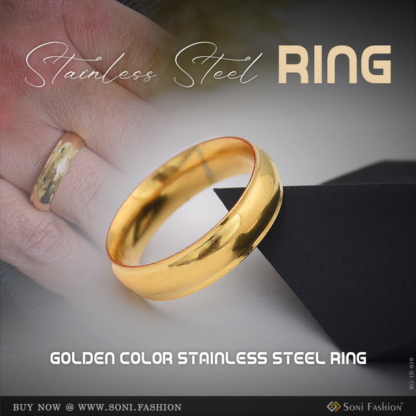 Golden Color Stainless Steel Ring For Men - Style B619