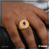 1 Gram Gold Plated Pink Stone Dainty Design Best Quality Ring for Men - Style A620