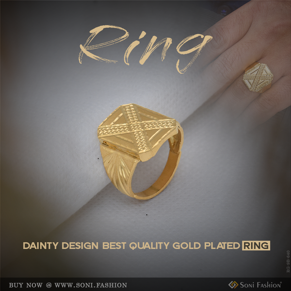 Dainty Design Best Quality Gold Plated Ring for Men - Style B640