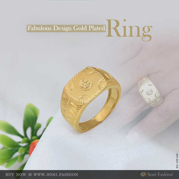 Fabulous Design Gold Plated Ring for Men - Style B642