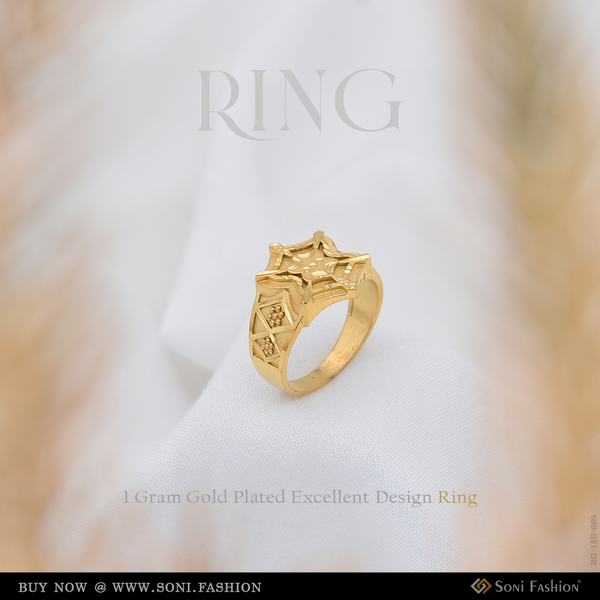 1 Gram Gold Plated Excellent Design Ring for Men - Style B669