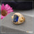 Blue Stone with Diamond Finely Detailed Design Gold Plated Ring - Style A747