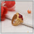 Red Stone with Diamond Glittering Design Gold Plated Ring for Men - Style A831
